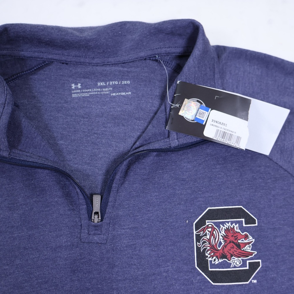 Under Armour South Carolina Gamecocks 1/4 Zip Pullover Navy Blue Mens 2XL UM0650 - Picture 2 of 9
